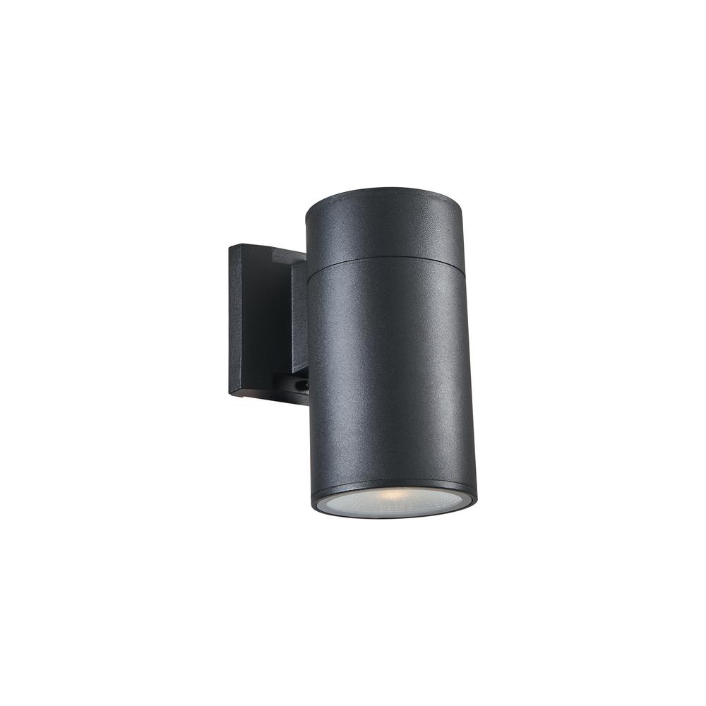 DYLAN Transitional LED Textured Black Outdoor/Indoor Wall Sconce 8" Height. Picture 1