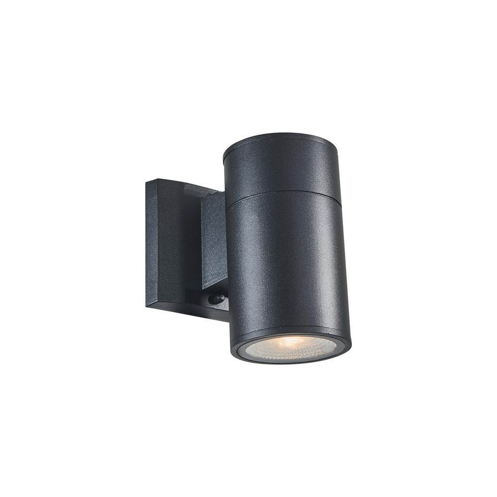 SIMON Transitional LED Textured Black Outdoor/Indoor Wall Sconce 6" Height. Picture 1