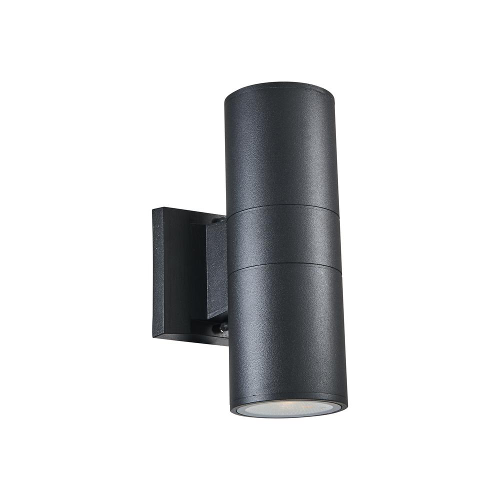 SIMON Transitional LED Textured Black Outdoor/Indoor Wall Sconce 10" Height. Picture 1