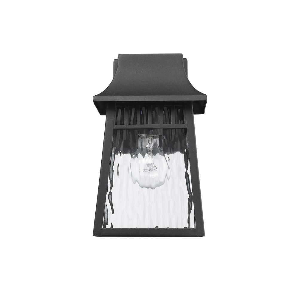 GRANT Transitional 1 Light Textured Black Outdoor Wall Sconce 10" Tall. Picture 2