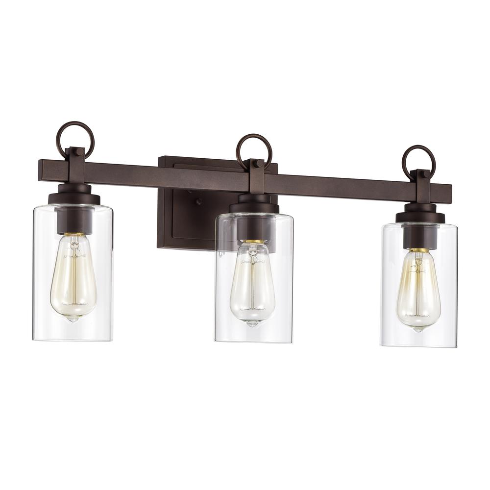 CHLOE Lighting EXTON Transitional 3 Light Oil Rubbed Bronze Bath Vanity Fixture 23" Wide. Picture 2
