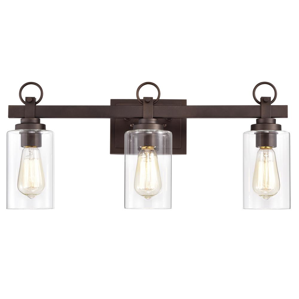 CHLOE Lighting EXTON Transitional 3 Light Oil Rubbed Bronze Bath Vanity Fixture 23" Wide. Picture 3