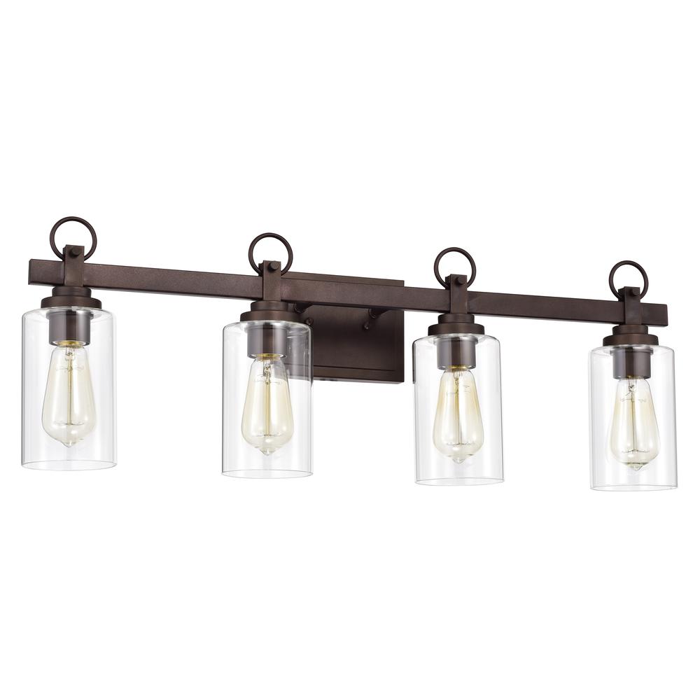 CHLOE Lighting EXTON Transitional 4 Light Oil Rubbed Bronze Bath Vanity Fixture 29" Wide. Picture 2