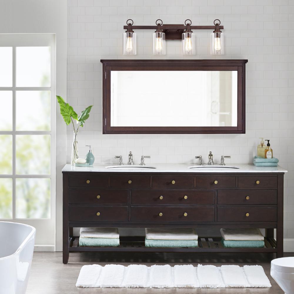 CHLOE Lighting EXTON Transitional 4 Light Oil Rubbed Bronze Bath Vanity Fixture 29" Wide. Picture 8