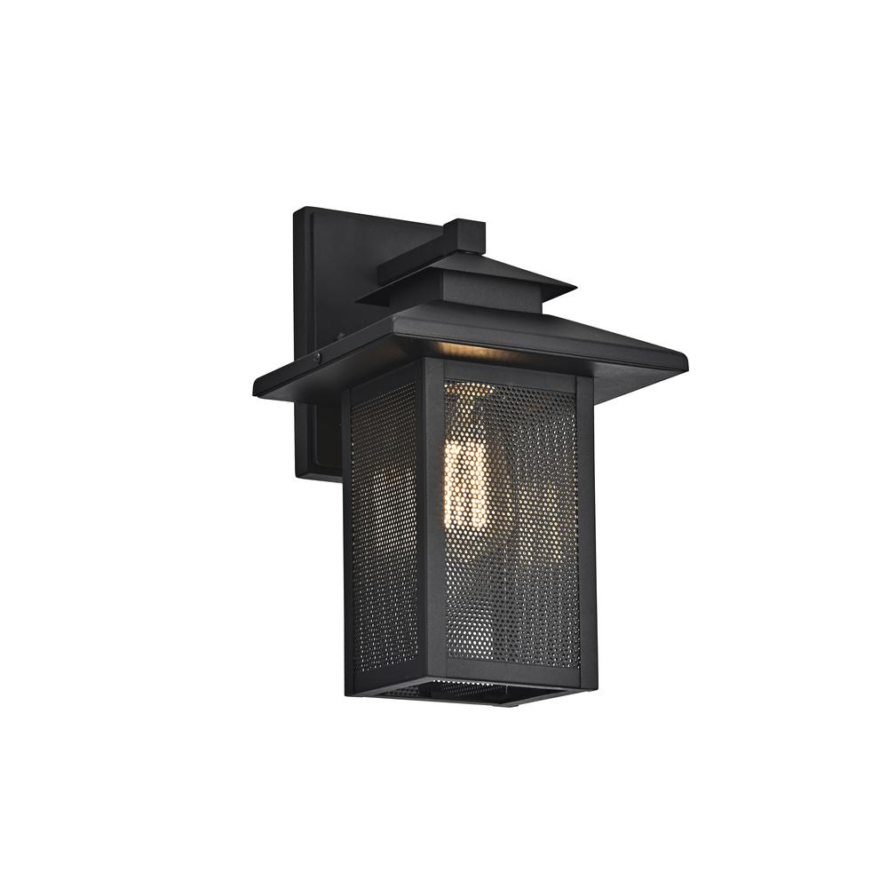 CHLOE Lighting IRONCLAD Transitional 1 Light Textured Black Outdoor Wall Sconce 13" Height. Picture 1