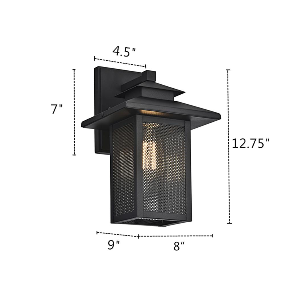 CHLOE Lighting IRONCLAD Transitional 1 Light Textured Black Outdoor Wall Sconce 13" Height. Picture 10