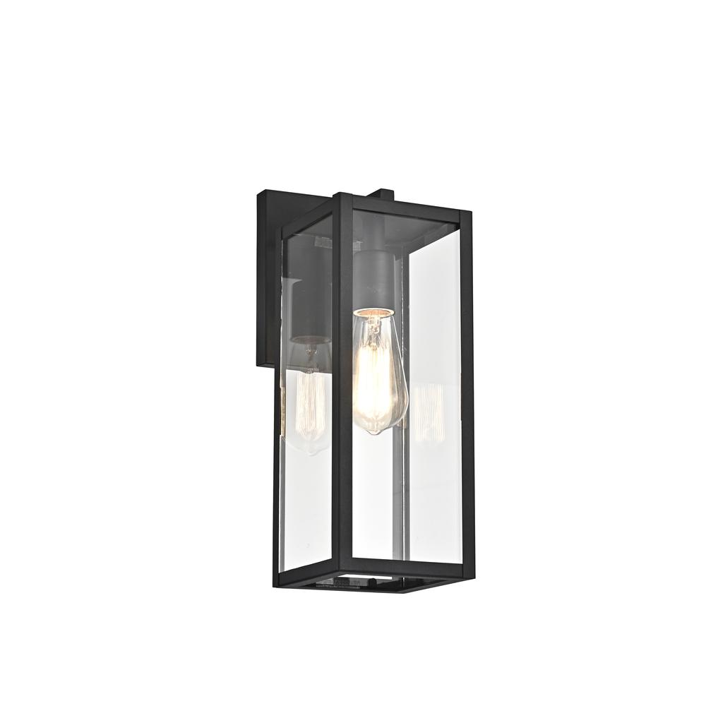 CHLOE Lighting RICHARD Transitional 1 Light Textured Black Outdoor Wall Sconce 14" Height. Picture 1
