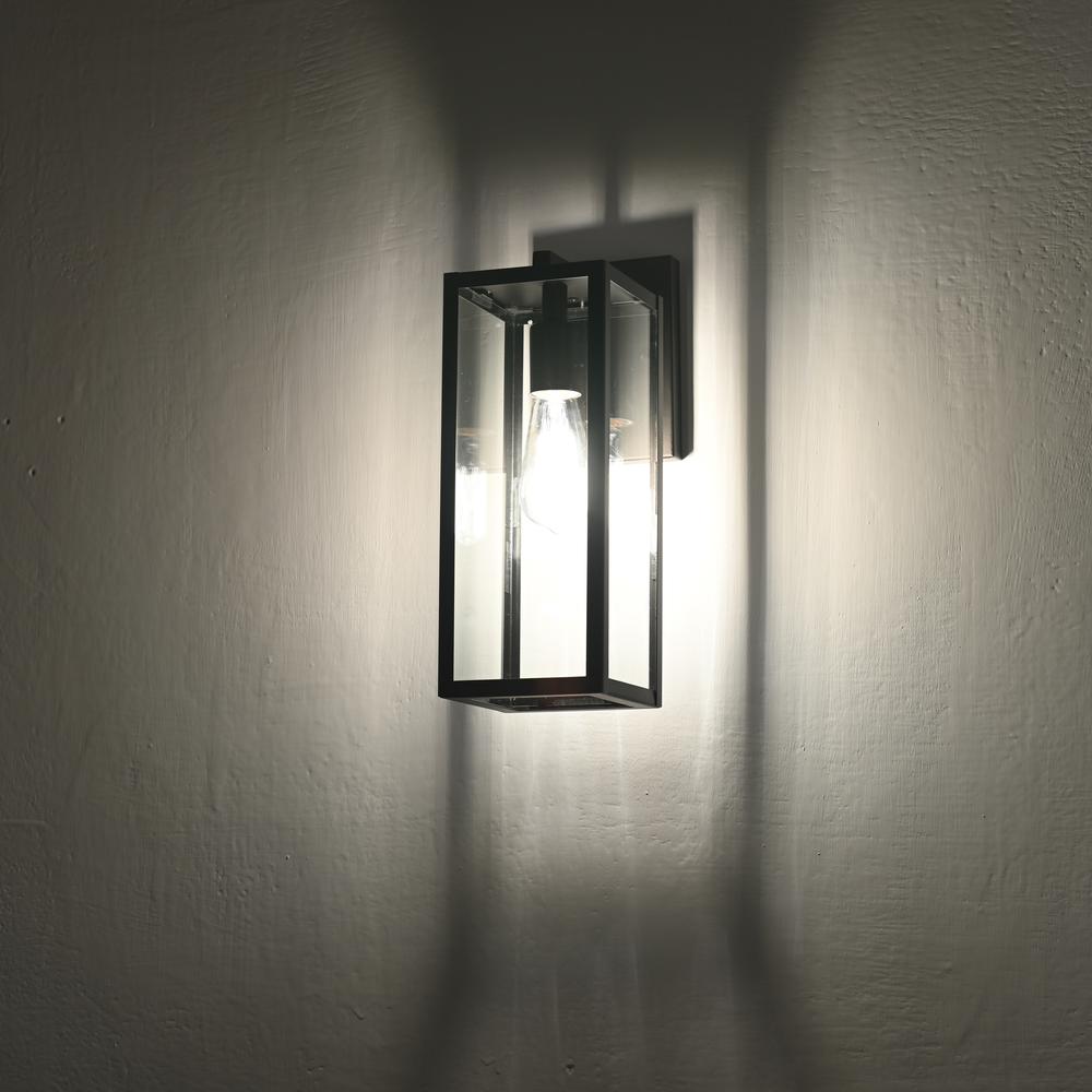 CHLOE Lighting RICHARD Transitional 1 Light Textured Black Outdoor Wall Sconce 14" Height. Picture 12