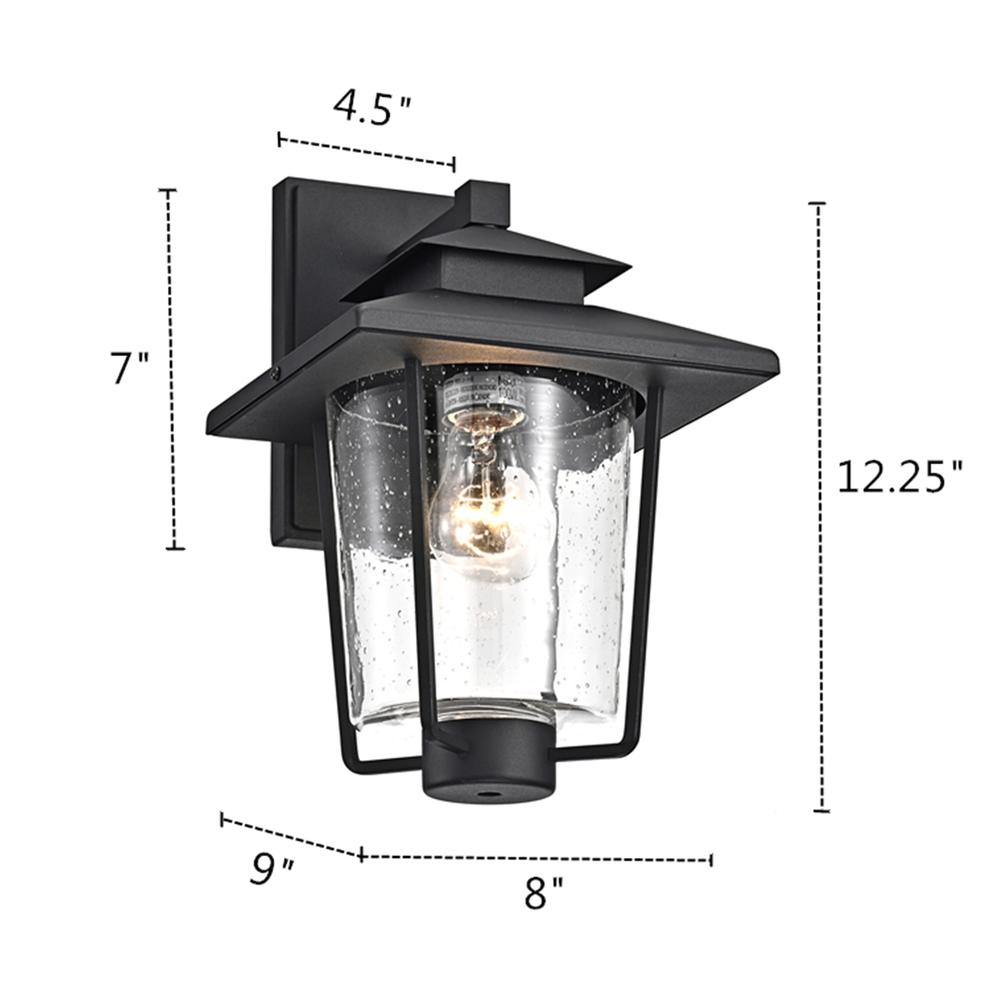 CHLOE Lighting THOMAS Transitional 1 Light Textured Black Outdoor Wall Sconce 12" Height. Picture 11