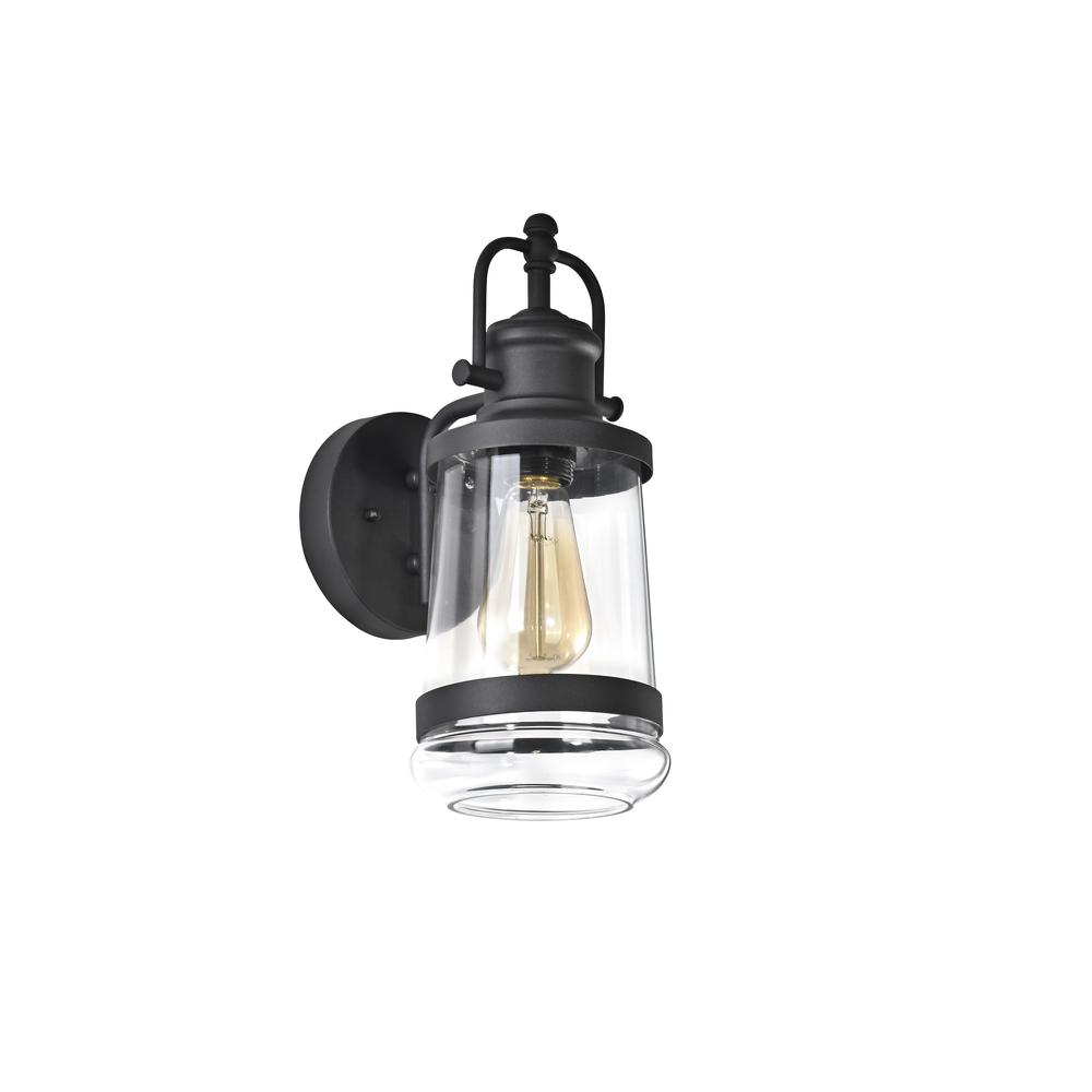 CHLOE Lighting DERRICK Transitional 1 Light Textured Black Outdoor Wall Sconce 14" Height. Picture 2