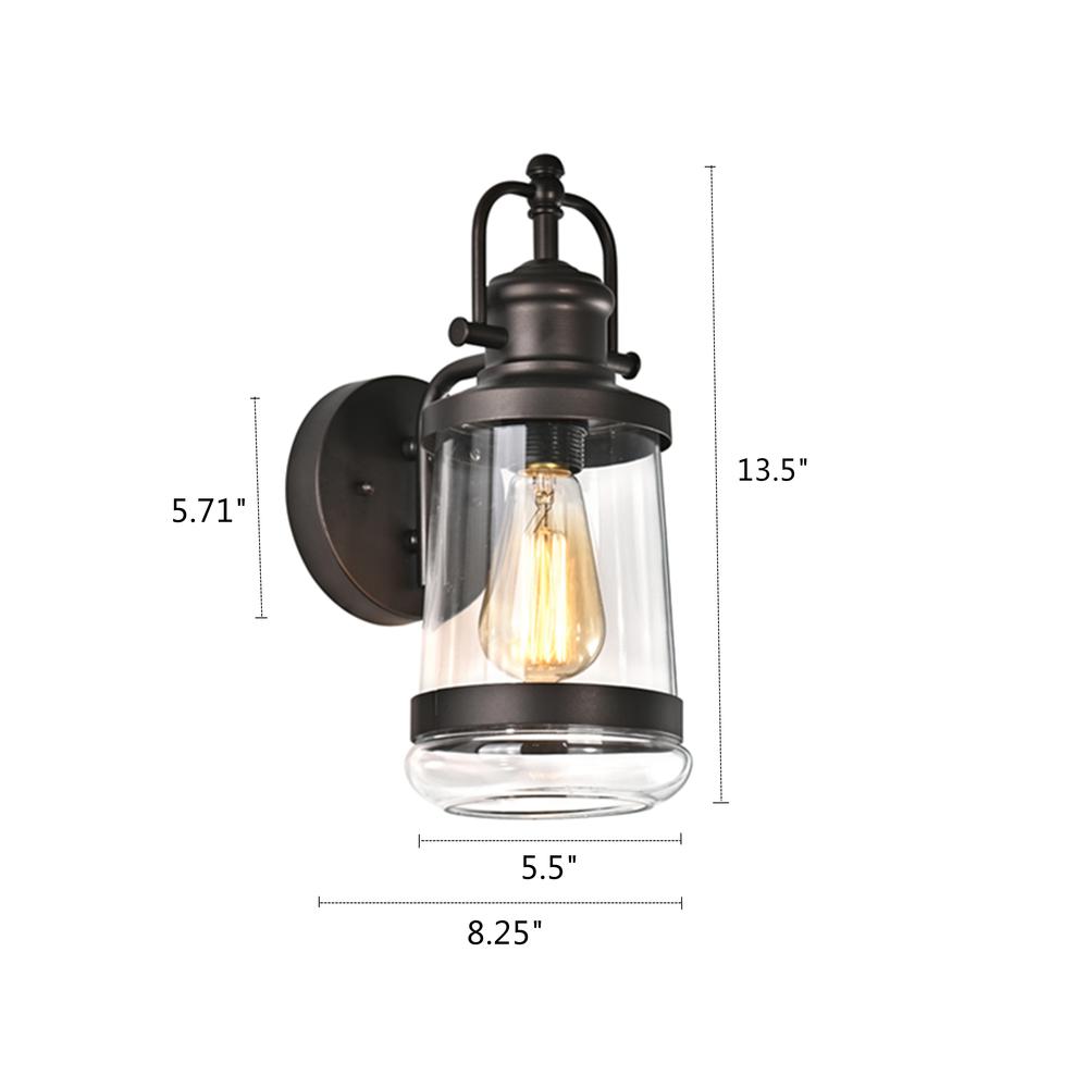 CHLOE Lighting DERRICK Transitional 1 Light Rubbed Bronze Outdoor Wall Sconce 14" Height. Picture 10
