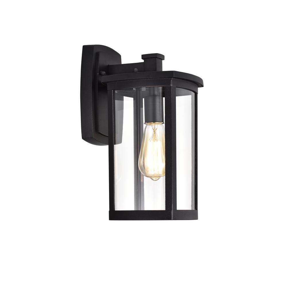 CHLOE Lighting QUILL Transitional 1 Light Textured Black Outdoor Wall Sconce 14" Height. Picture 1