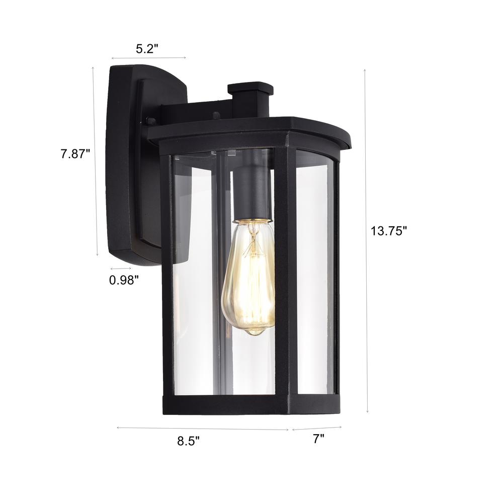 CHLOE Lighting QUILL Transitional 1 Light Textured Black Outdoor Wall Sconce 14" Height. Picture 12