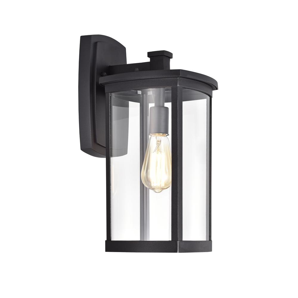 CHLOE Lighting QUILL Transitional 1 Light Textured Black Outdoor Wall Sconce 17" Height. Picture 1
