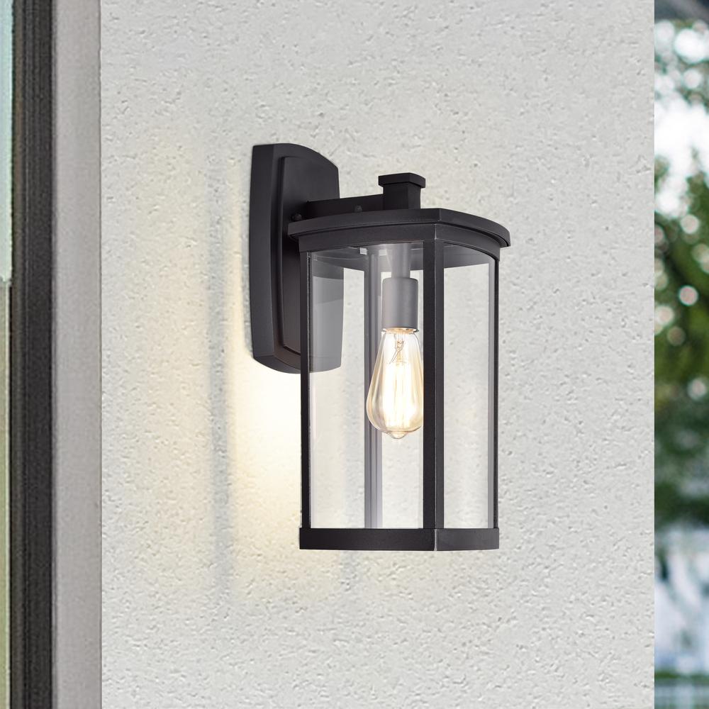 CHLOE Lighting QUILL Transitional 1 Light Textured Black Outdoor Wall Sconce 17" Height. Picture 10