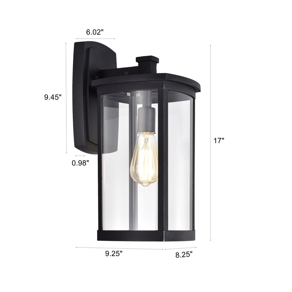 CHLOE Lighting QUILL Transitional 1 Light Textured Black Outdoor Wall Sconce 17" Height. Picture 12
