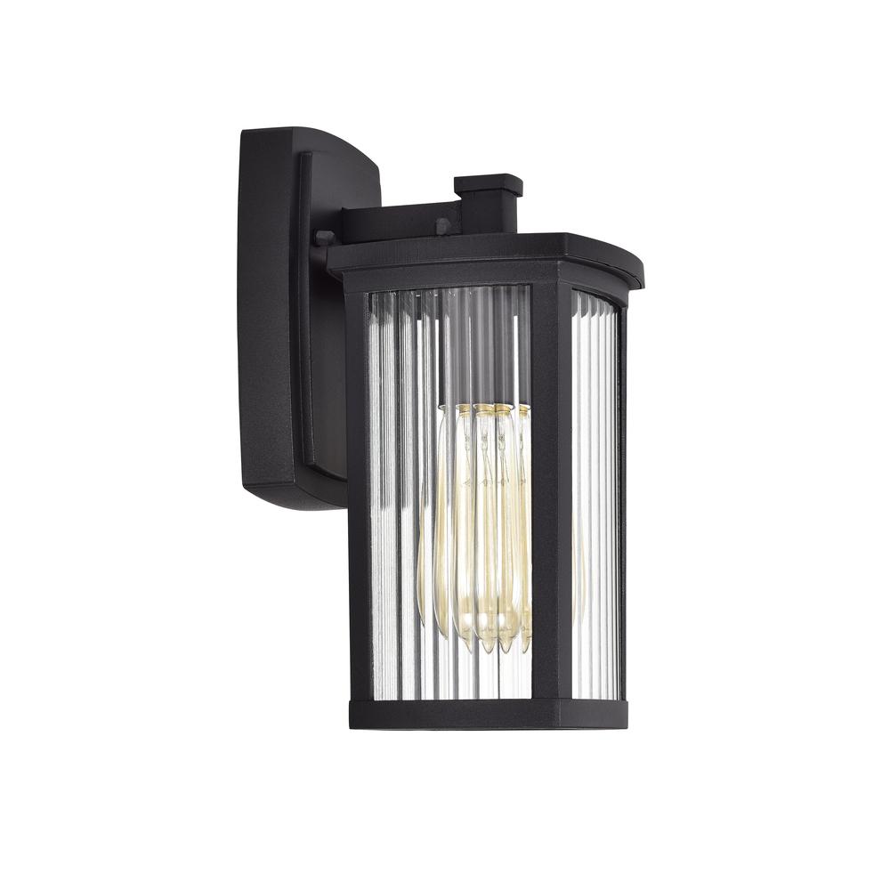 CHLOE Lighting EVIE Transitional 1 Light Textured Black Outdoor Wall Sconce 11" Height. Picture 2