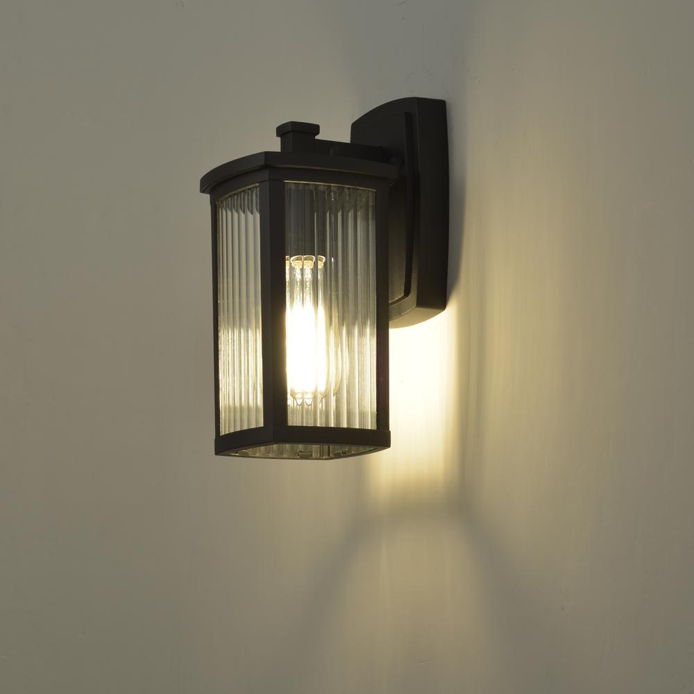 CHLOE Lighting EVIE Transitional 1 Light Textured Black Outdoor Wall Sconce 11" Height. Picture 7