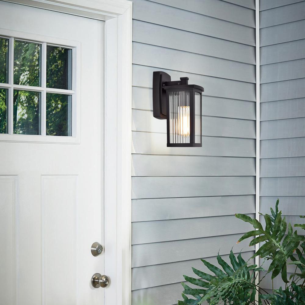 CHLOE Lighting EVIE Transitional 1 Light Textured Black Outdoor Wall Sconce 11" Height. Picture 10