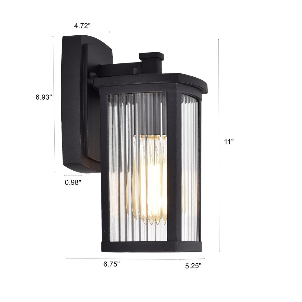 CHLOE Lighting EVIE Transitional 1 Light Textured Black Outdoor Wall Sconce 11" Height. Picture 11