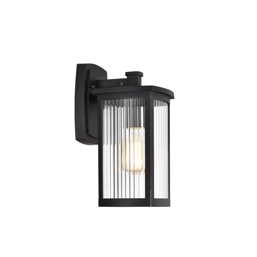 CHLOE Lighting EVIE Transitional 1 Light Textured Black Outdoor Wall Sconce 14" Height. Picture 1
