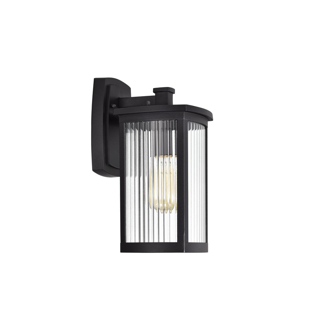 CHLOE Lighting EVIE Transitional 1 Light Textured Black Outdoor Wall Sconce 14" Height. Picture 2