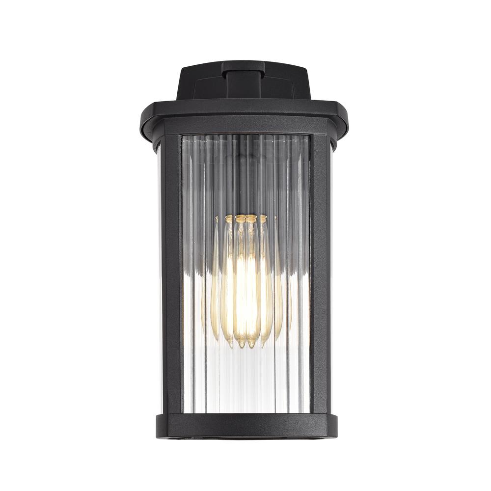 CHLOE Lighting EVIE Transitional 1 Light Textured Black Outdoor Wall Sconce 14" Height. Picture 3