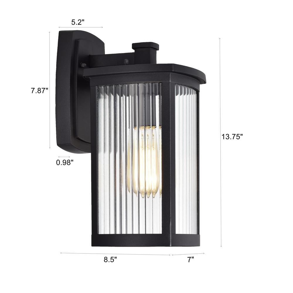 CHLOE Lighting EVIE Transitional 1 Light Textured Black Outdoor Wall Sconce 14" Height. Picture 12