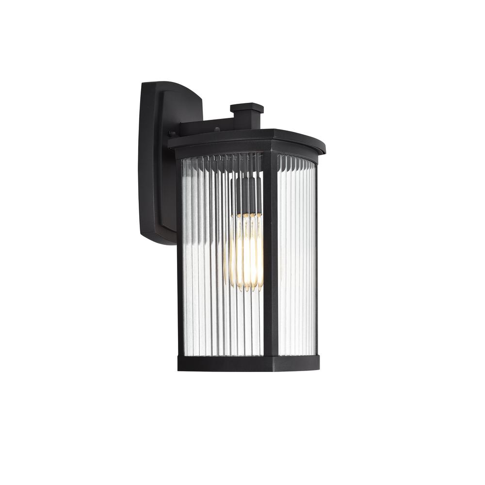 CHLOE Lighting EVIE Transitional 1 Light Textured Black Outdoor Wall Sconce 17" Height. Picture 1