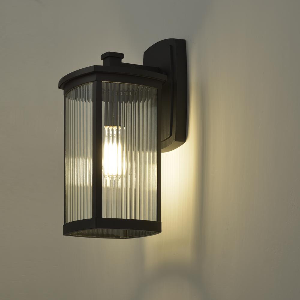 CHLOE Lighting EVIE Transitional 1 Light Textured Black Outdoor Wall Sconce 17" Height. Picture 8