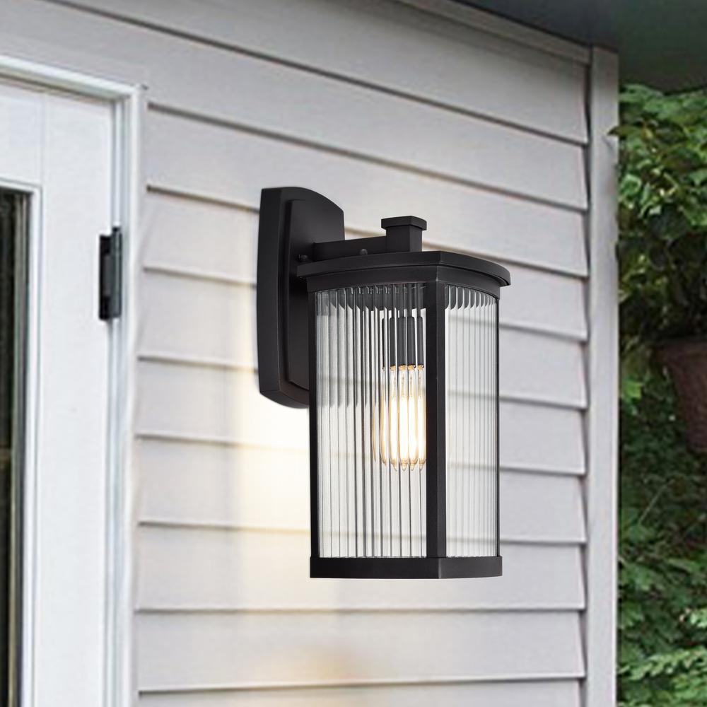 CHLOE Lighting EVIE Transitional 1 Light Textured Black Outdoor Wall Sconce 17" Height. Picture 10