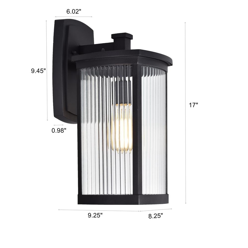 CHLOE Lighting EVIE Transitional 1 Light Textured Black Outdoor Wall Sconce 17" Height. Picture 12