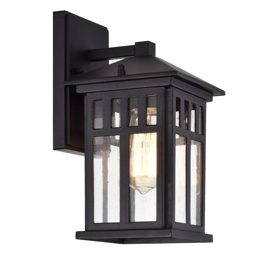 CHLOE Lighting JESSE Transitional 1 Light Textured Black Outdoor Wall Sconce 12" Height. Picture 5