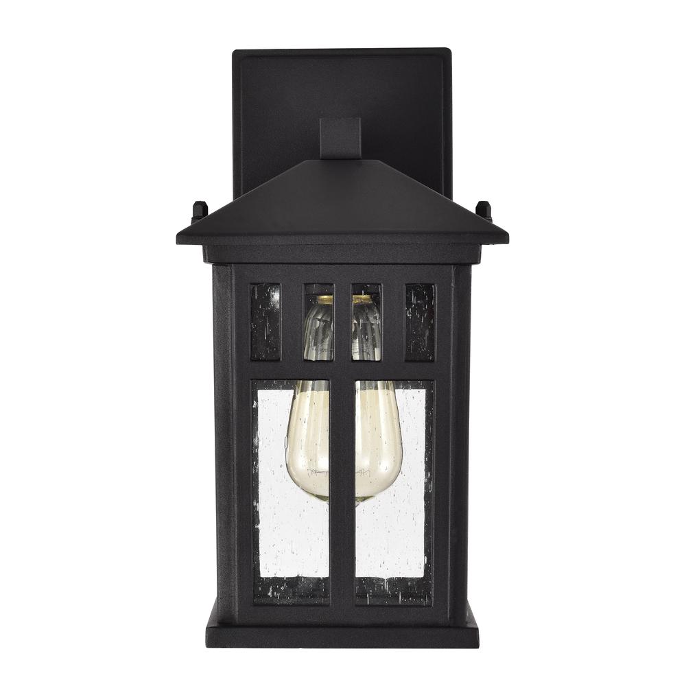 CHLOE Lighting JESSE Transitional 1 Light Textured Black Outdoor Wall Sconce 12" Height. Picture 8