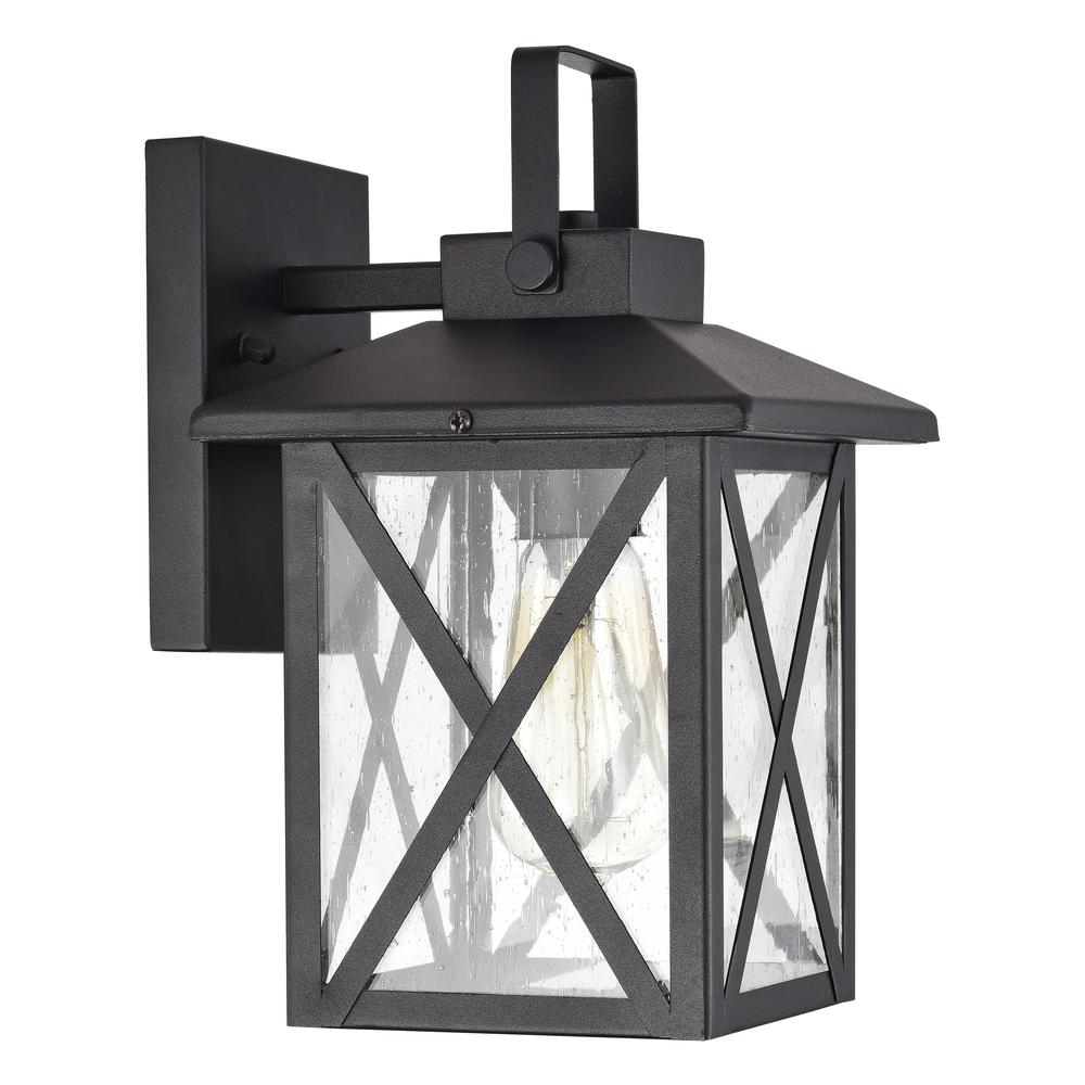 CHLOE Lighting LAWRENCE Transitional 1 Light Textured Black Outdoor Wall Sconce 11" Height. Picture 2