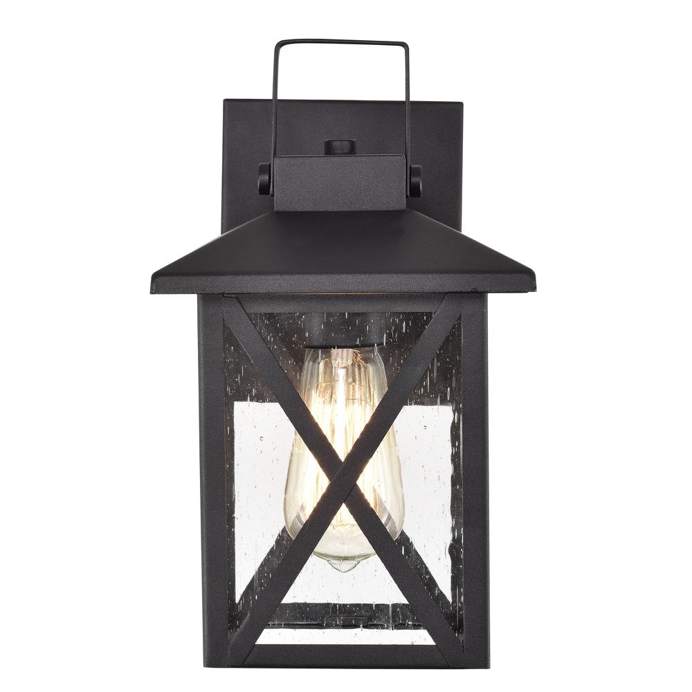 CHLOE Lighting LAWRENCE Transitional 1 Light Textured Black Outdoor Wall Sconce 11" Height. Picture 3