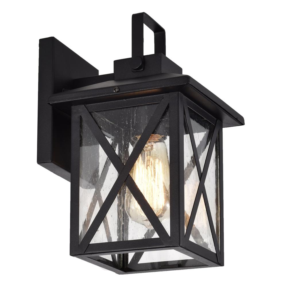 CHLOE Lighting LAWRENCE Transitional 1 Light Textured Black Outdoor Wall Sconce 11" Height. Picture 4