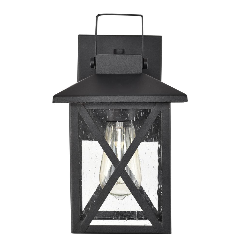 CHLOE Lighting LAWRENCE Transitional 1 Light Textured Black Outdoor Wall Sconce 11" Height. Picture 10
