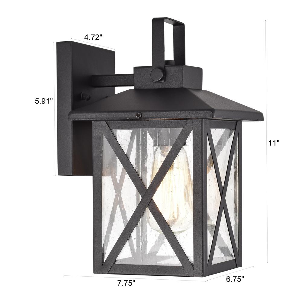 CHLOE Lighting LAWRENCE Transitional 1 Light Textured Black Outdoor Wall Sconce 11" Height. Picture 13
