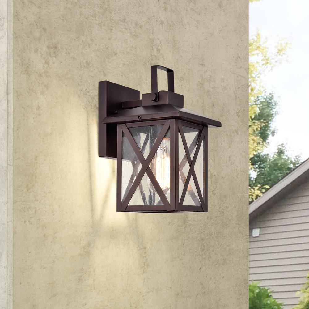 CHLOE Lighting LAWRENCE Transitional 1 Light Oil Rubbed Bronze Outdoor Wall Sconce 11" Height. Picture 9