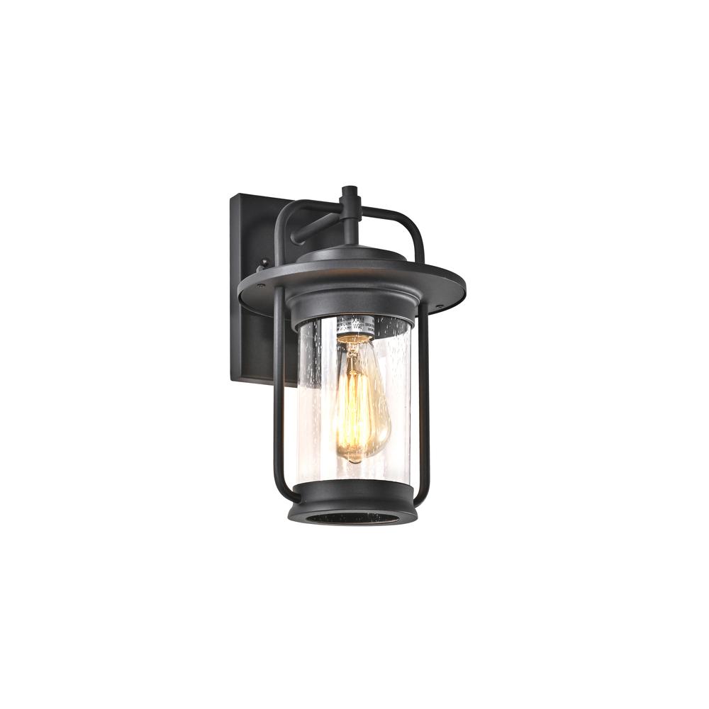CHLOE Lighting JEFFREY Transitional 1 Light Textured Black Outdoor Wall Sconce 13" Height. Picture 1