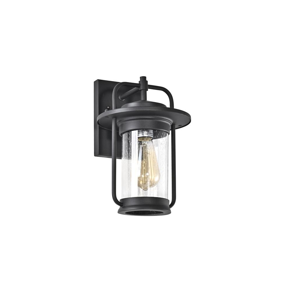 CHLOE Lighting JEFFREY Transitional 1 Light Textured Black Outdoor Wall Sconce 13" Height. Picture 2