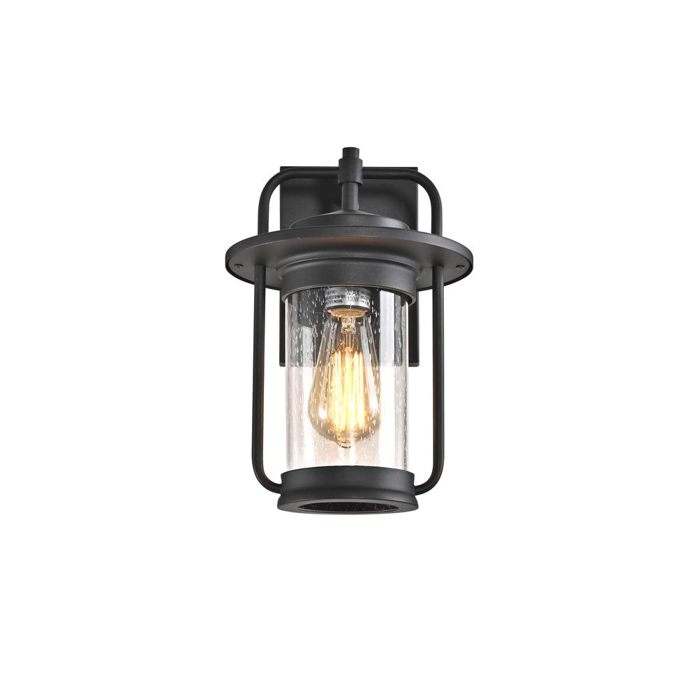 CHLOE Lighting JEFFREY Transitional 1 Light Textured Black Outdoor Wall Sconce 13" Height. Picture 3