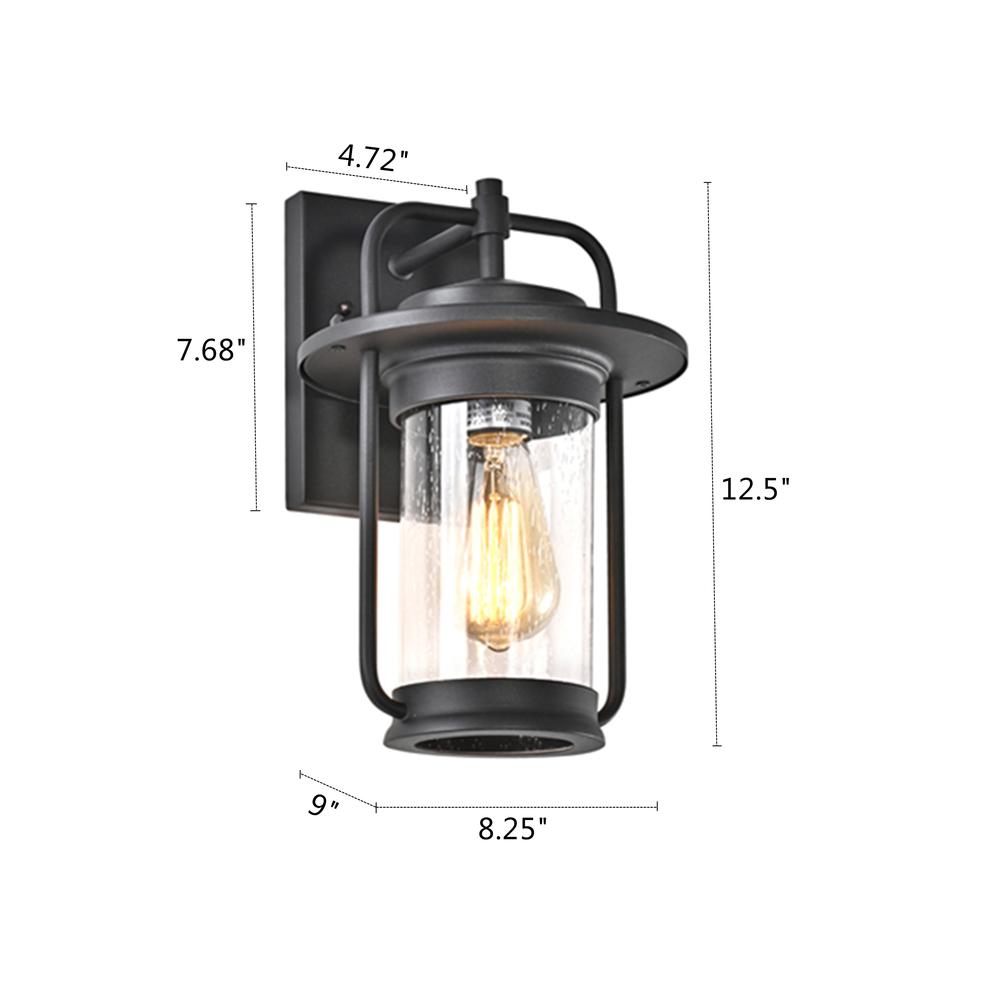 CHLOE Lighting JEFFREY Transitional 1 Light Textured Black Outdoor Wall Sconce 13" Height. Picture 12