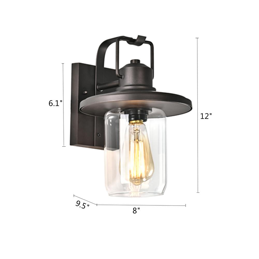 CHLOE Lighting CHRISTOPHER Transitional 1 Light Rubbed Bronze Outdoor Wall Sconce 12" Height. Picture 10