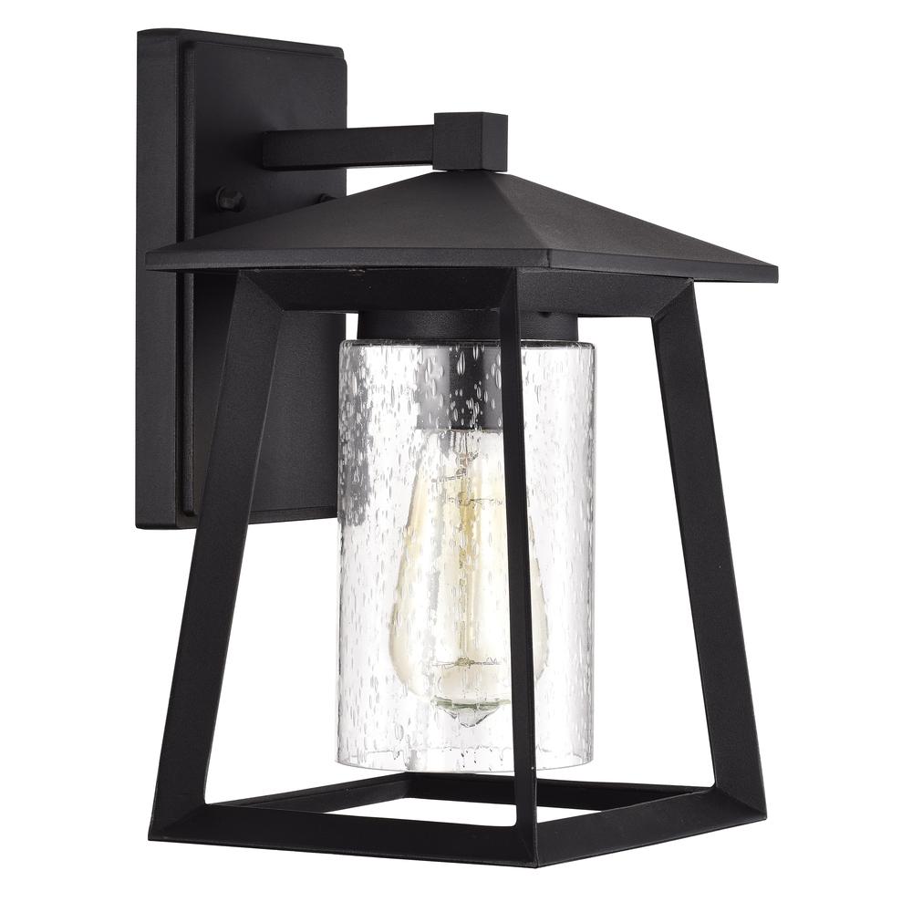 CHLOE Lighting RUSSELL Transitional 1 Light Textured Black Outdoor Wall Sconce 11" Height. Picture 2