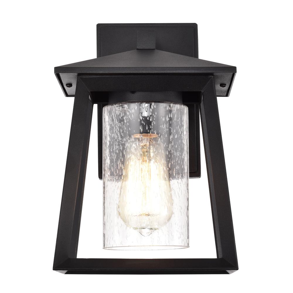CHLOE Lighting RUSSELL Transitional 1 Light Textured Black Outdoor Wall Sconce 11" Height. Picture 3