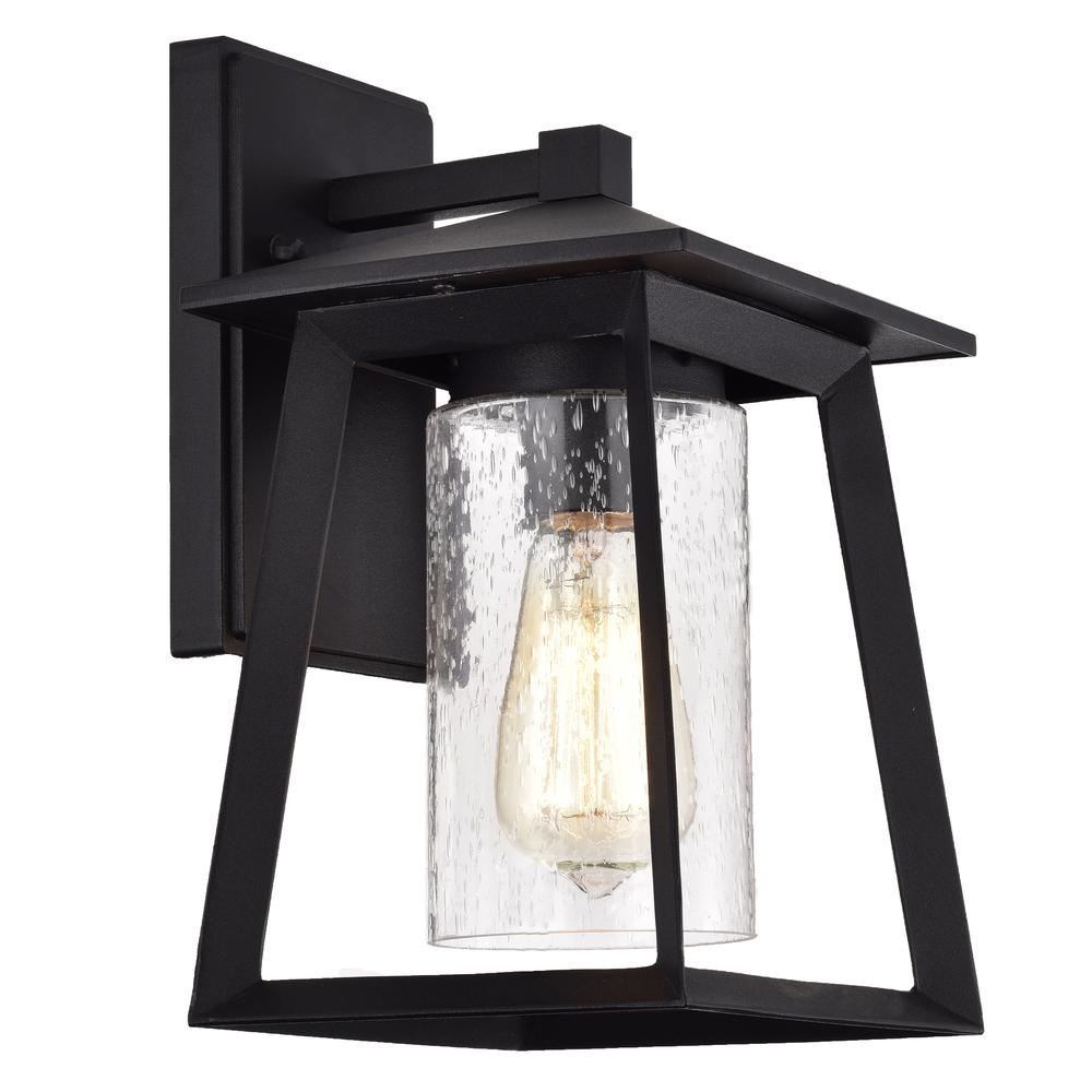 CHLOE Lighting RUSSELL Transitional 1 Light Textured Black Outdoor Wall Sconce 11" Height. Picture 4