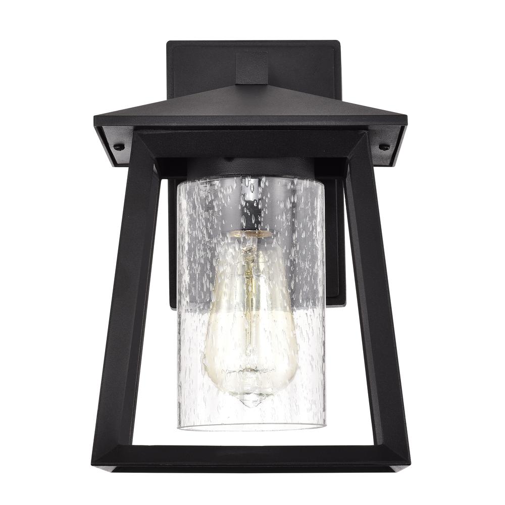 CHLOE Lighting RUSSELL Transitional 1 Light Textured Black Outdoor Wall Sconce 11" Height. Picture 9