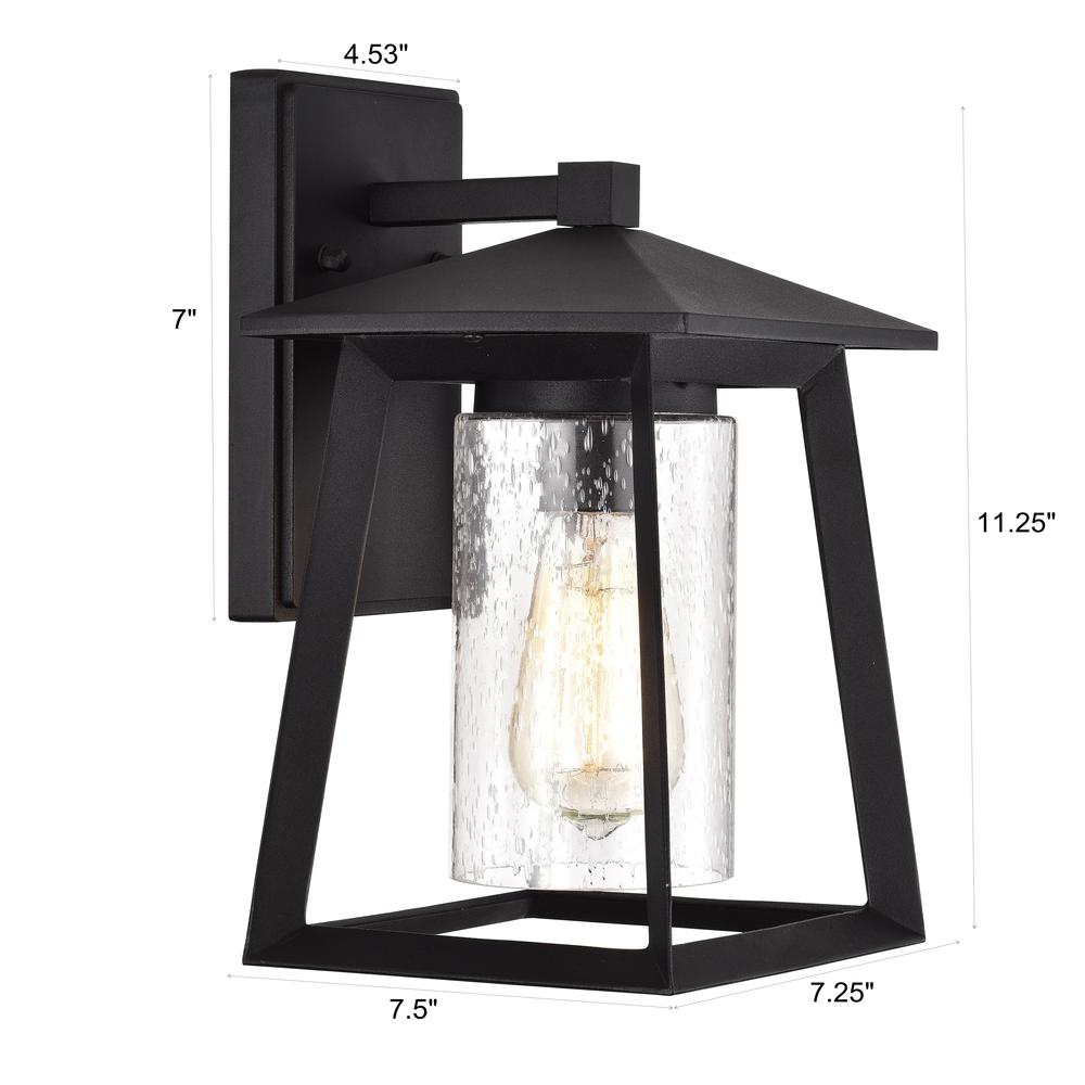 CHLOE Lighting RUSSELL Transitional 1 Light Textured Black Outdoor Wall Sconce 11" Height. Picture 13